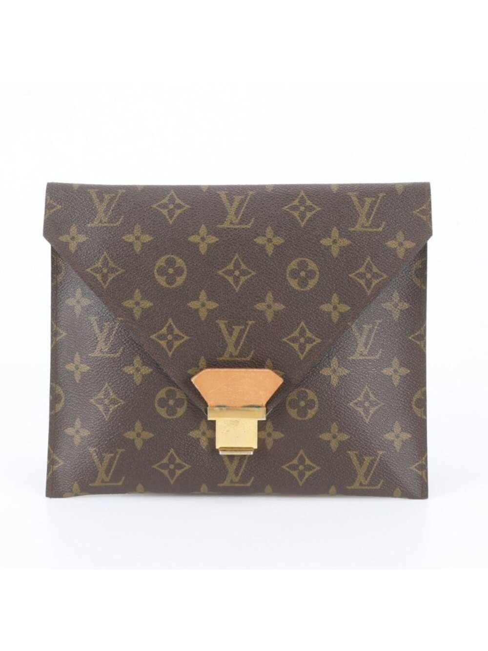 Louis Vuitton Monogram Poche Plate Leather Clutch Hand Second Pouch